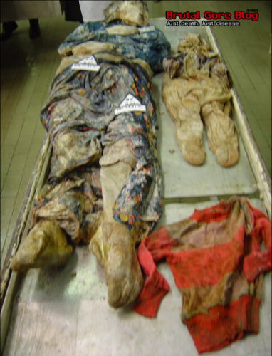 Fotos de cadaveres en descomposicion, una madre y su bebé podridos