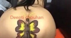 Chica con mariposa tatuada en el culo