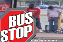 Borrachos Sexo público en la parada de autobús
