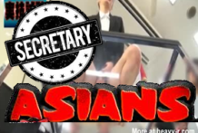 Tímida asiática cachonda secretaria follando